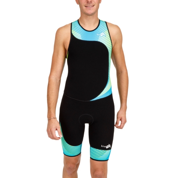 Bild von KiWAMi Tokyo Amphibian Trisuit - schwarz/blau/lindgrün