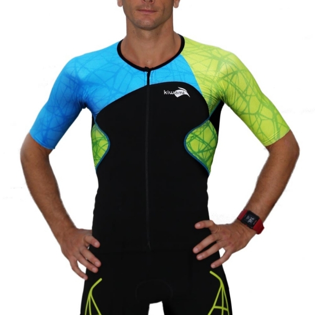 Bild von KiWAMi Spider Aero Top - schwarz/blau/lindgrün